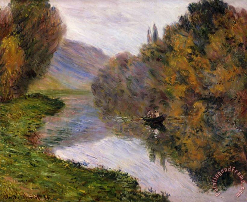 Boat On The Seine Near Jeufosse painting - Claude Monet Boat On The Seine Near Jeufosse Art Print