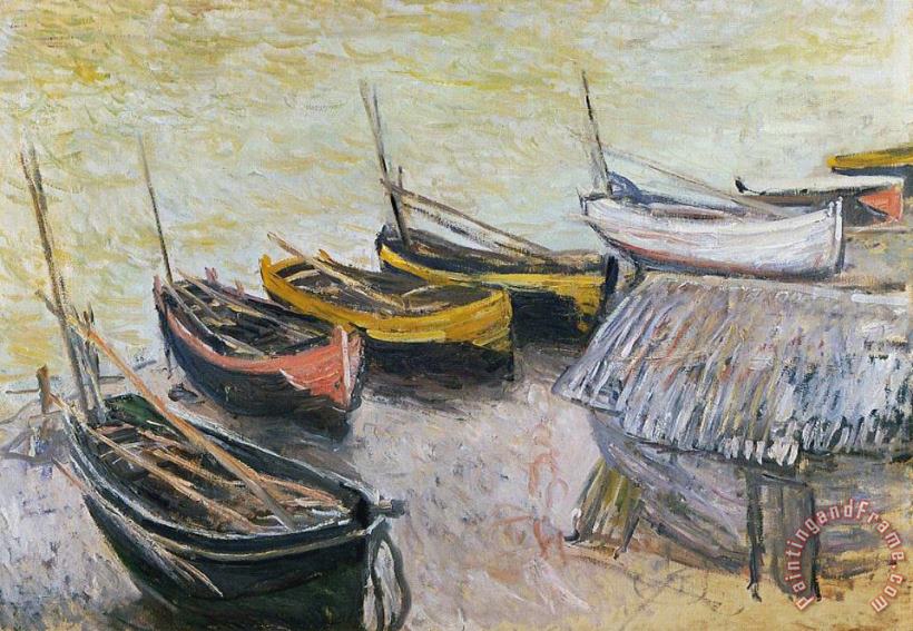 Boats on the Beach painting - Claude Monet Boats on the Beach Art Print
