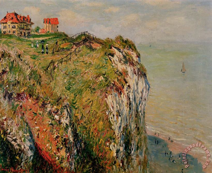 Cliff at Dieppe painting - Claude Monet Cliff at Dieppe Art Print