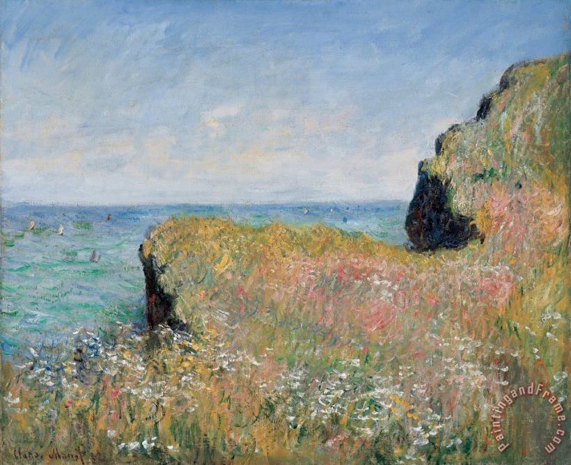 Edge of the Cliff Pourville painting - Claude Monet Edge of the Cliff Pourville Art Print