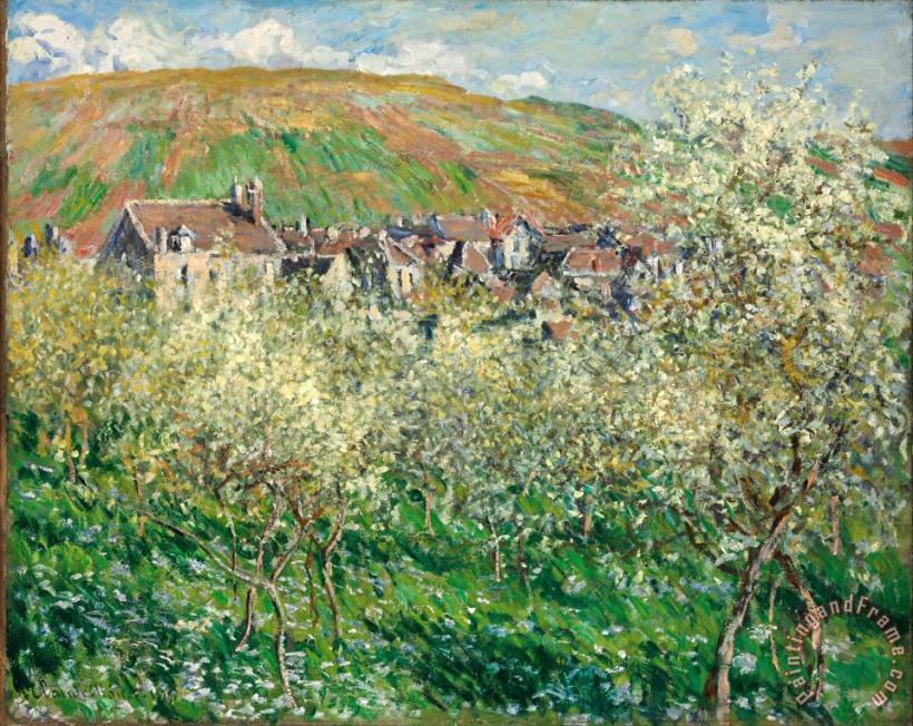 Claude Monet Flowering Plum Trees Art Painting