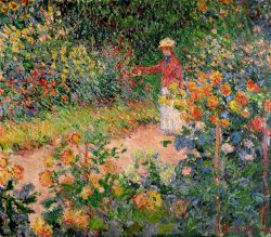 Claude Monet - Garden at Giverny painting