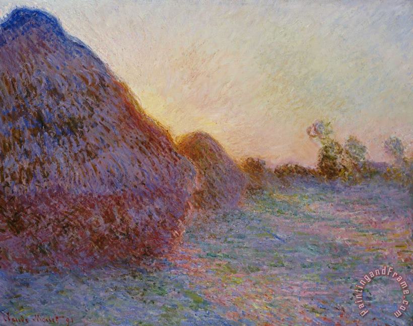 Haystacks painting - Claude Monet Haystacks Art Print