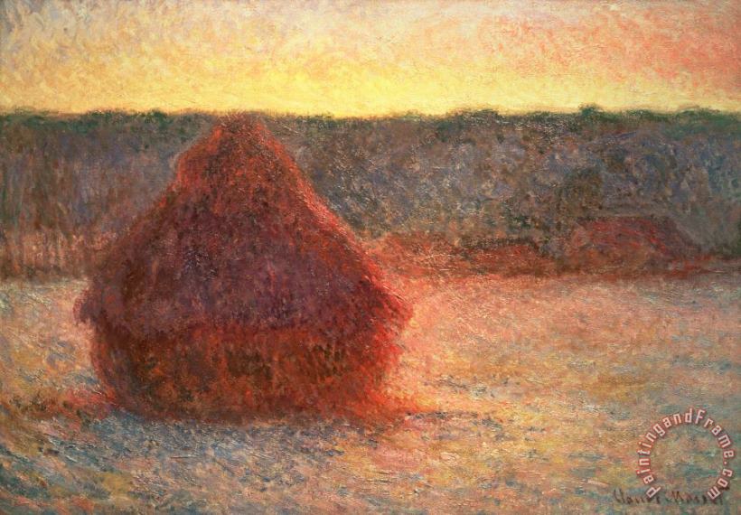 Haystacks at Sunset painting - Claude Monet Haystacks at Sunset Art Print