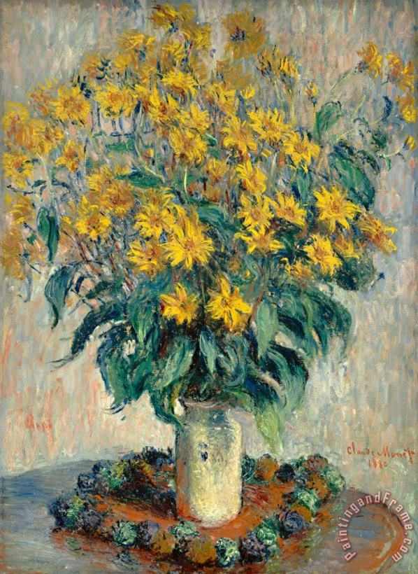 Claude Monet Jerusalem Artichoke Flowers Art Painting