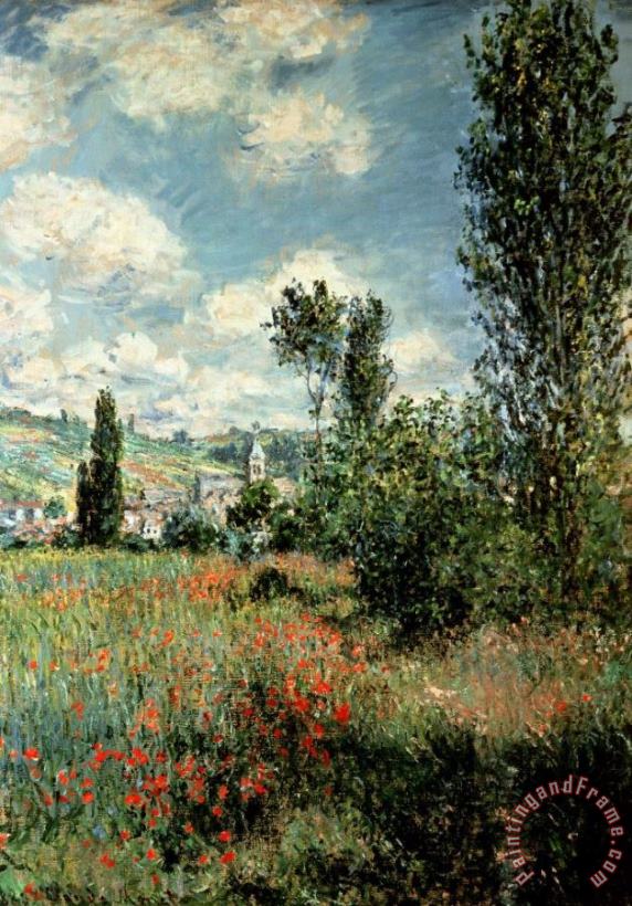 Path through the Poppies painting - Claude Monet Path through the Poppies Art Print