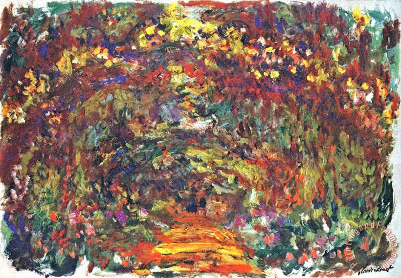 Claude Monet Path Under The Rose Trellises Giverny Art Print