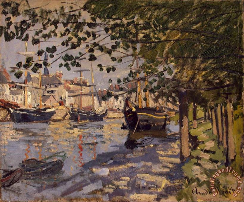 Seine at Rouen painting - Claude Monet Seine at Rouen Art Print