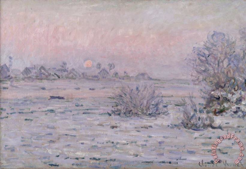 Claude Monet Snowy Landscape at Twilight Art Print