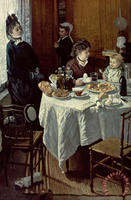 The Breakfast painting - Claude Monet The Breakfast Art Print