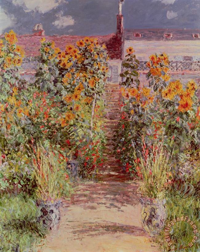 Claude Monet The Garden at Vetheuil Art Painting