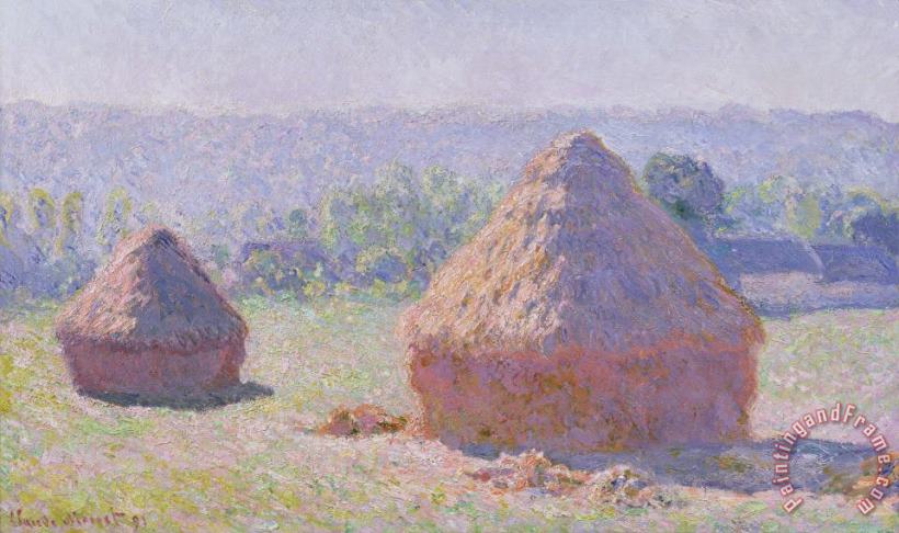 The Haystacks painting - Claude Monet The Haystacks Art Print