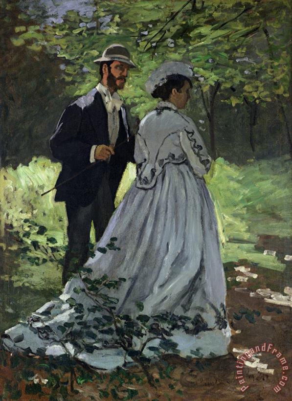 Claude Monet The Promenaders Art Painting