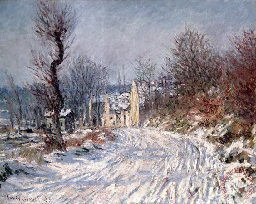 The Road to Giverny in Winter painting - Claude Monet The Road to Giverny in Winter Art Print
