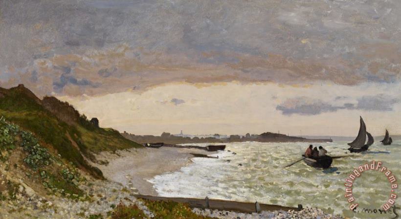 Claude Monet The Seashore At Sainte Adresse Art Painting
