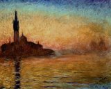 A View at Hampstead with Stormy Weather Prints - View of San Giorgio Maggiore Venice by Twilight by Claude Monet