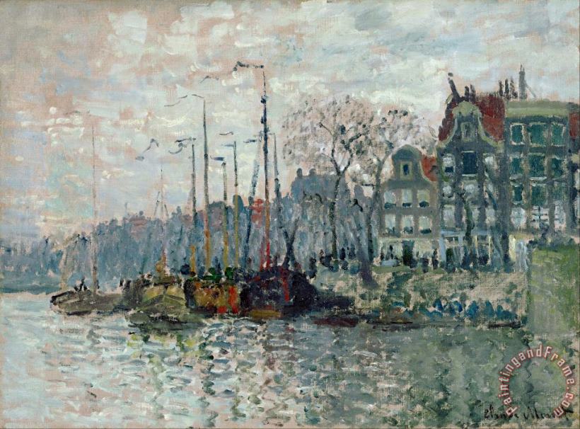 View of The Prins Hendrikkade And The Kromme Waal in Amsterdam painting - Claude Monet View of The Prins Hendrikkade And The Kromme Waal in Amsterdam Art Print