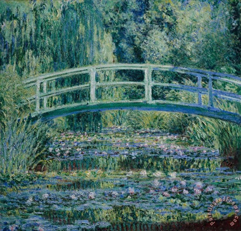 Claude Monet Water Lilies And Japanese Bridge Art Painting