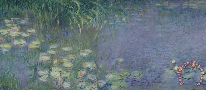 Waterlilies Morning painting - Claude Monet Waterlilies Morning Art Print