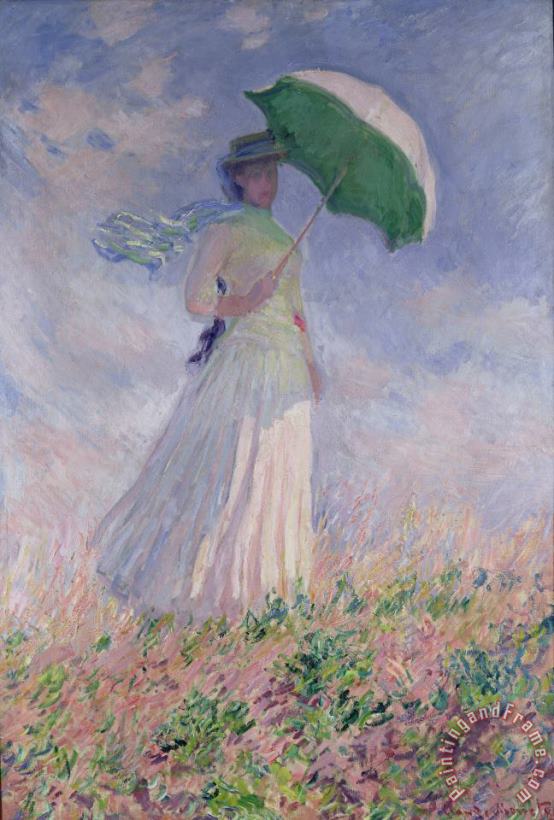 Woman with a Parasol turned to the Right painting - Claude Monet Woman with a Parasol turned to the Right Art Print