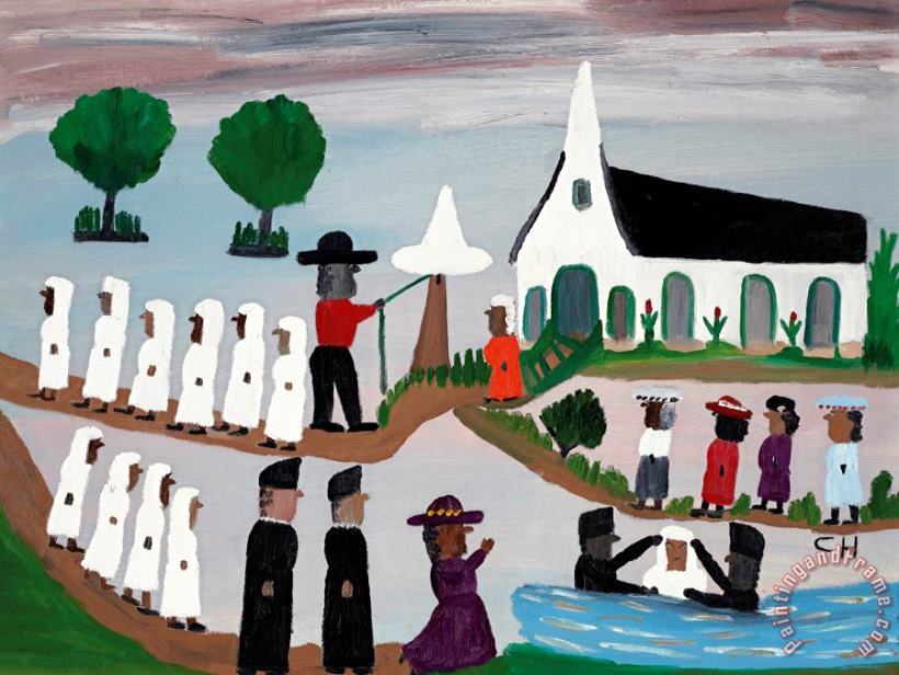 Clementine Hunter Baptism, Late 1950s Art Painting