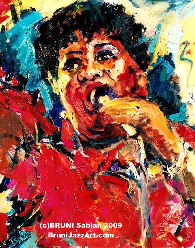 Collection Aretha Franklin Red Dress Art Painting