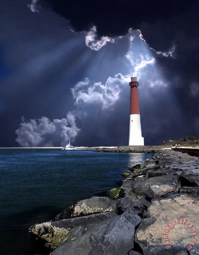 Barnegat Inlet Lighthouse painting - Collection Barnegat Inlet Lighthouse Art Print