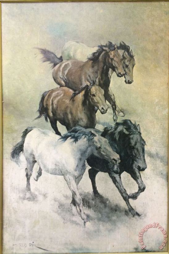 Horses painting - Collection Horses Art Print