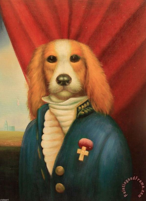 Portrait of Dog in Suit painting - Collection Portrait of Dog in Suit Art Print