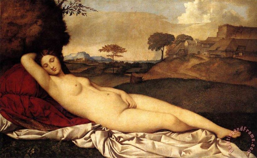Sleeping Venus Giorgione painting - Collection Sleeping Venus Giorgione Art Print