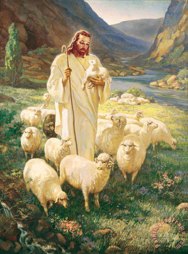 The Good Shepherd painting - Collection The Good Shepherd Art Print