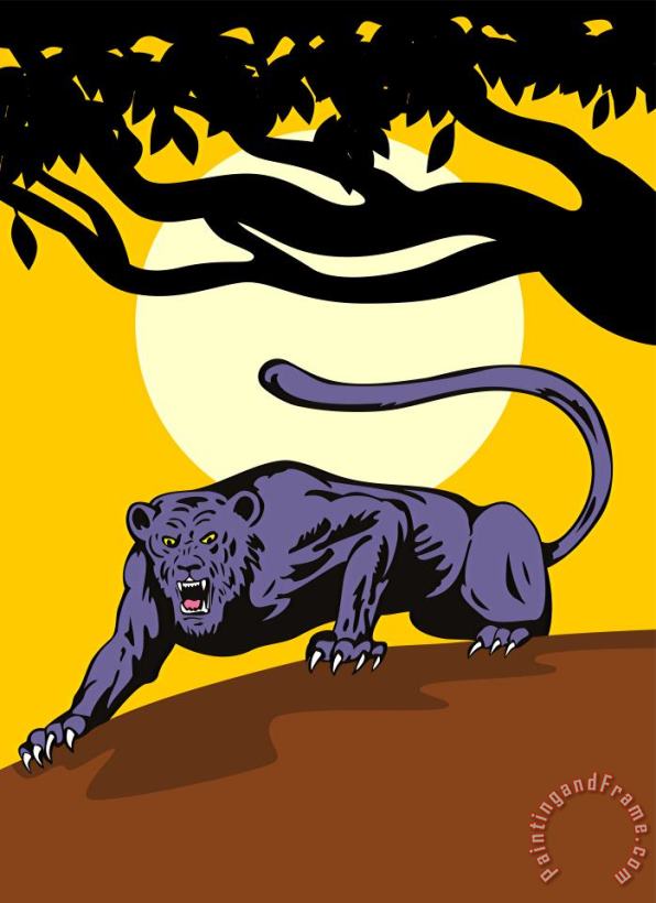 Jaguar Prowling painting - Collection 10 Jaguar Prowling Art Print