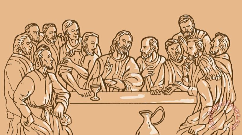 last supper of Jesus Christ painting - Collection 10 last supper of Jesus Christ Art Print
