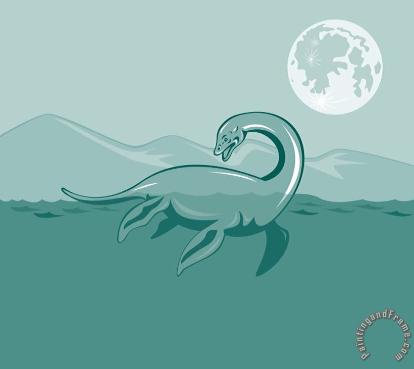Collection 10 Loch Ness Monster Retro Art Print