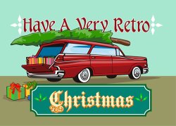Collection 10 Retro Christmas Tree Station Wagon