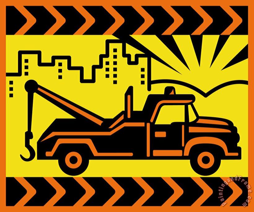 Collection 10 Retro Tow truck Art Print