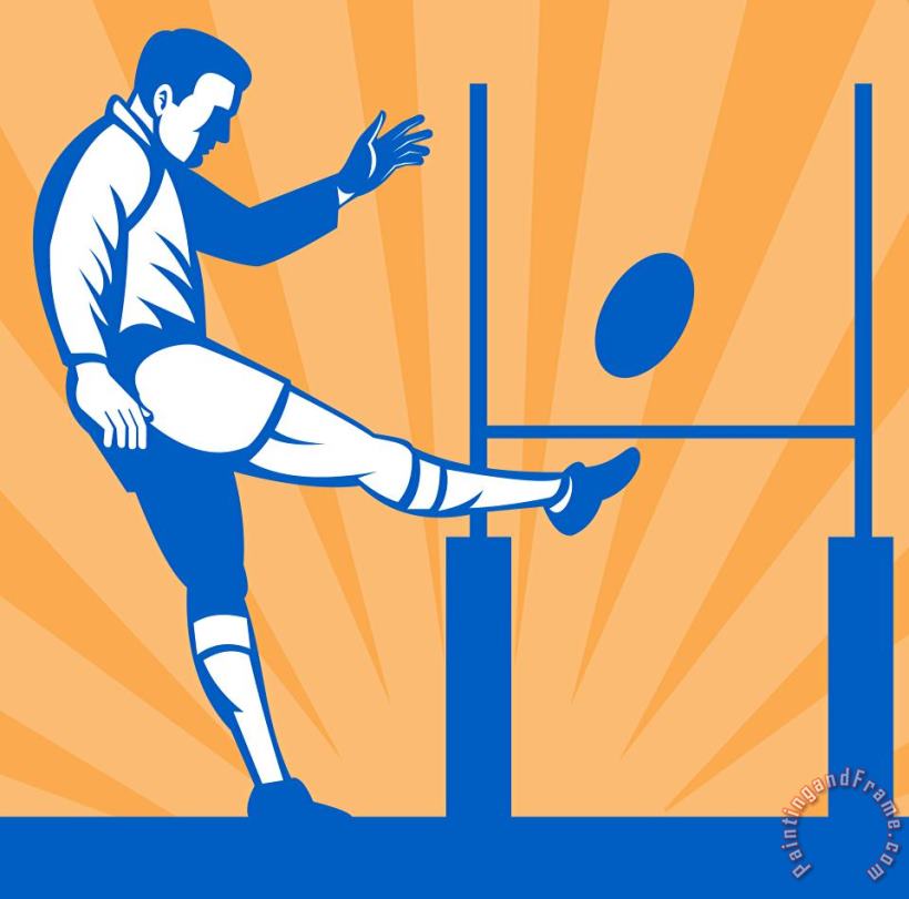 Collection 10 Rugby Goal Kick Art Painting