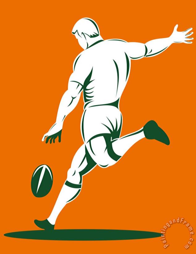 Rugby Player Kicking painting - Collection 10 Rugby Player Kicking Art Print