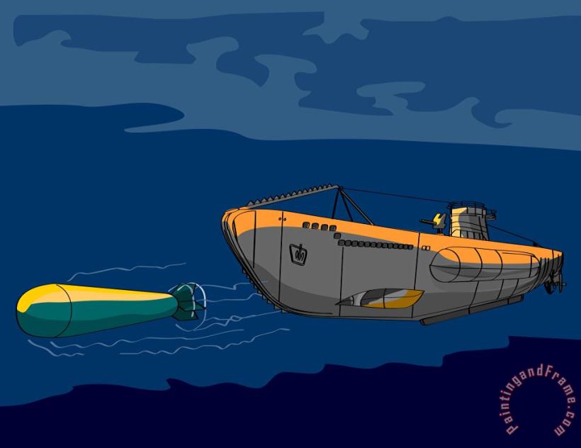 Collection 10 Submarine Boat Retro Art Print