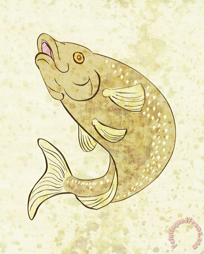 Trout Fish Jumping painting - Collection 10 Trout Fish Jumping Art Print