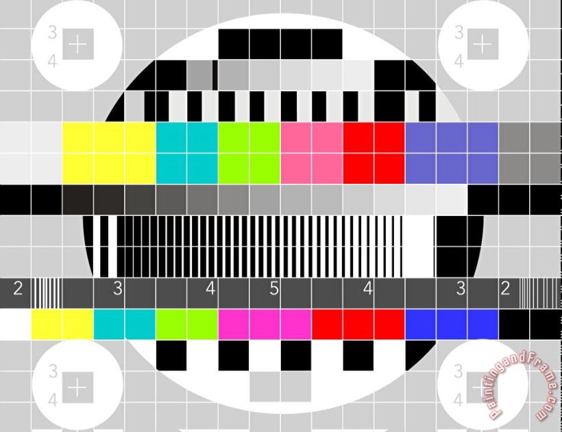 TV multicolor signal test pattern painting - Collection 10 TV multicolor signal test pattern Art Print