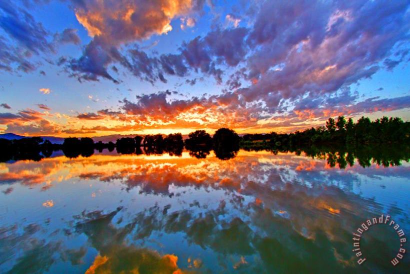 Cloud Reflections painting - Collection 14 Cloud Reflections Art Print
