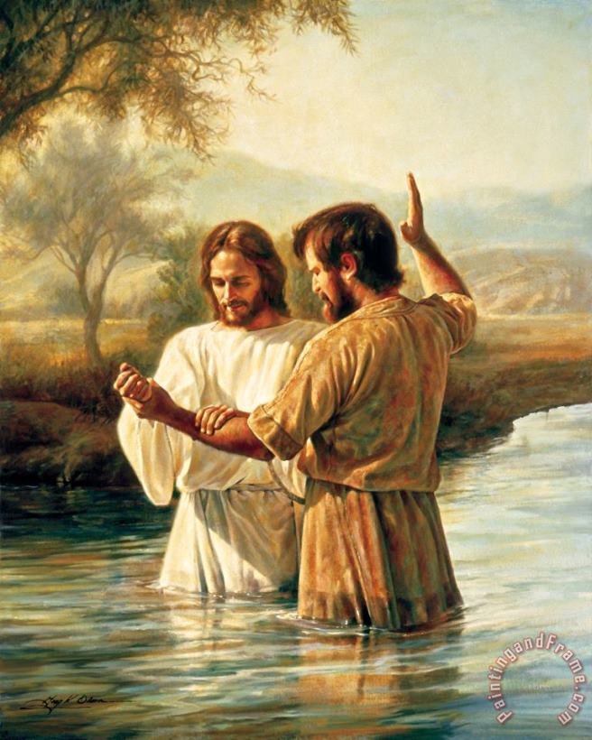 Baptism Of Christ painting - Collection 2 Baptism Of Christ Art Print