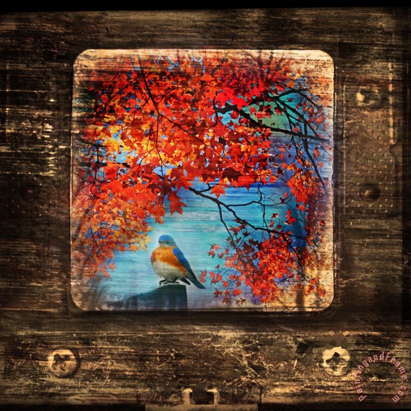Autumn Bluebird painting - Collection 8 Autumn Bluebird Art Print