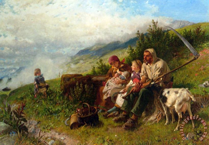 Travelers at Rest painting - Conrad Grob Travelers at Rest Art Print