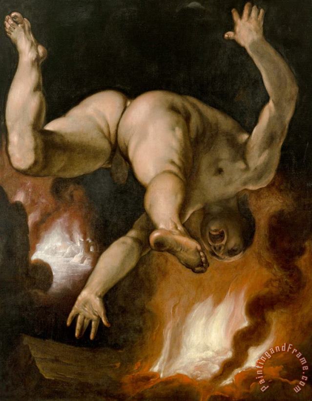 The Fall of Ixion painting - Cornelis Cornelisz. van Haarlem The Fall of Ixion Art Print