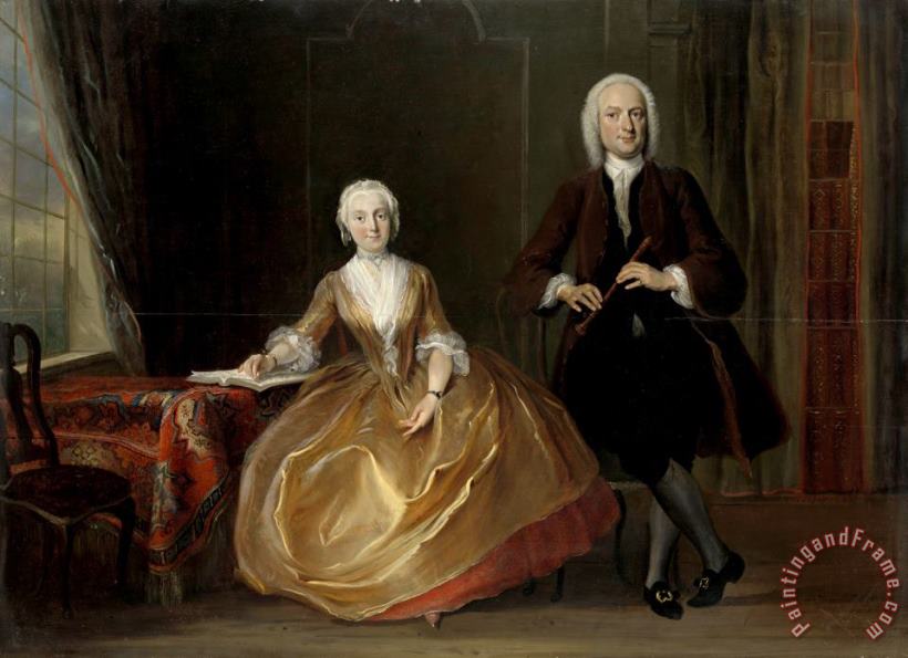 Cornelis Troost A Couple Making Music Art Painting