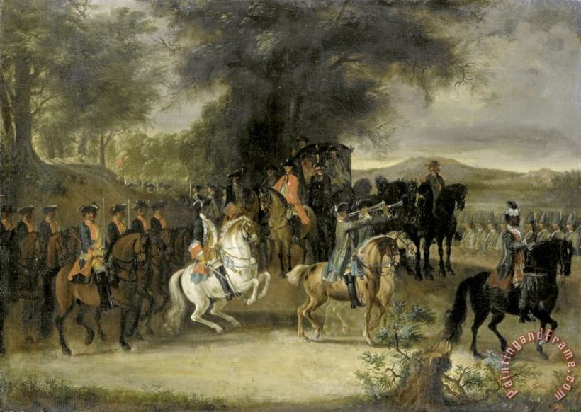 Inspection of a Cavalry Regiment, Perhaps by William of Hesse Homburg painting - Cornelis Troost Inspection of a Cavalry Regiment, Perhaps by William of Hesse Homburg Art Print