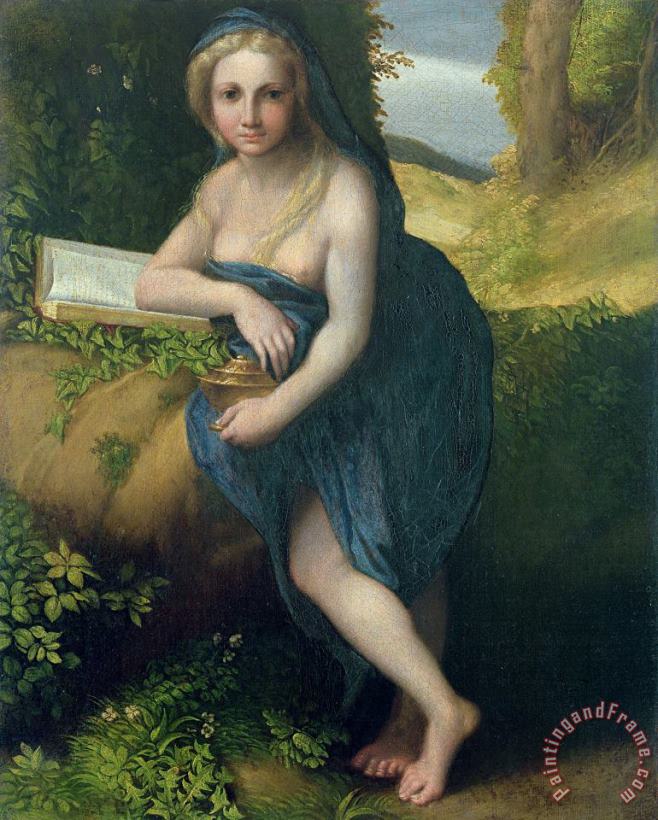 The Magdalene painting - Correggio The Magdalene Art Print