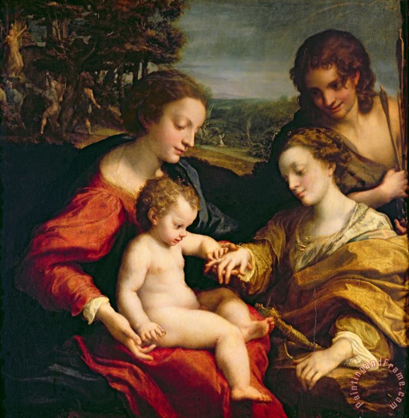 The Mystic Marriage of St. Catherine of Alexandria painting - Correggio The Mystic Marriage of St. Catherine of Alexandria Art Print